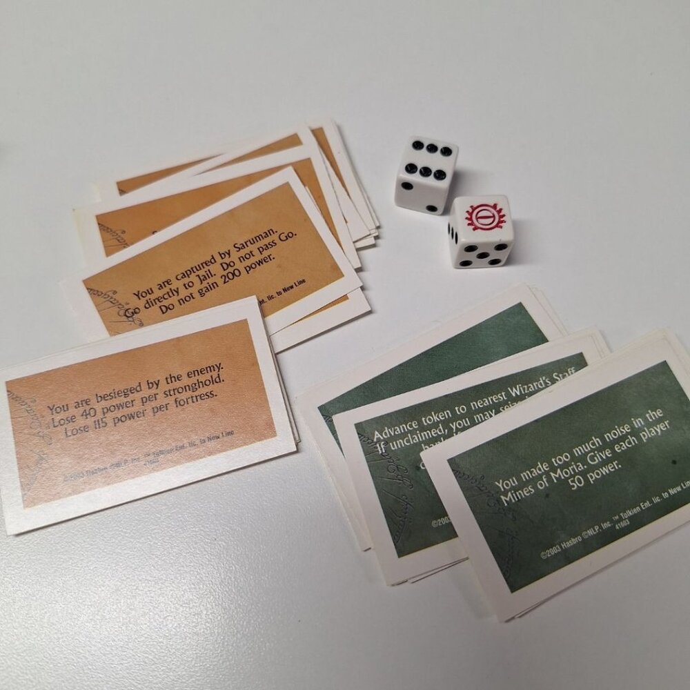 Monopoly Lord Of The Rings Trilogy‎ Cards Dice Replacement Pieces People Events